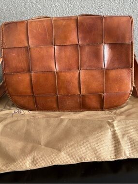 Patricia Nash Woven Leather Crossbody Bag - Brown